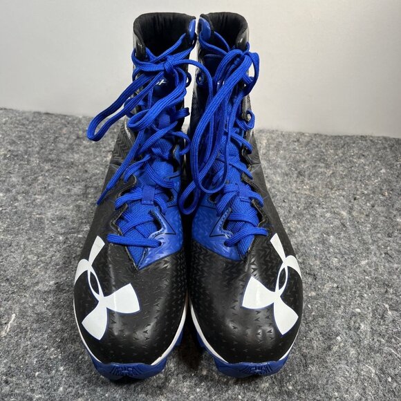 Mens Under Armour Highlight Football MC LE Cleats SIZE 10 Black Blue - Picture 6 of 8